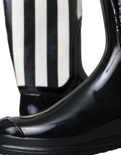 Botas planas de goma negra hasta la rodilla Dolce & Gabbana