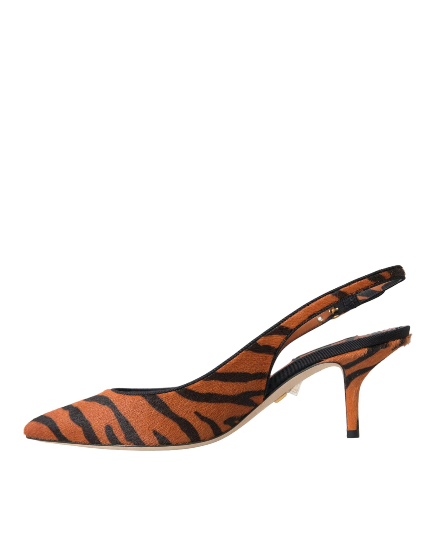 Zapatos de salón Dolce & Gabbana de cuero negro y naranja con estampado de cebra