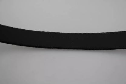 Cinturón para hombre Dolce & Gabbana de terciopelo negro con hebilla de metal tono plateado