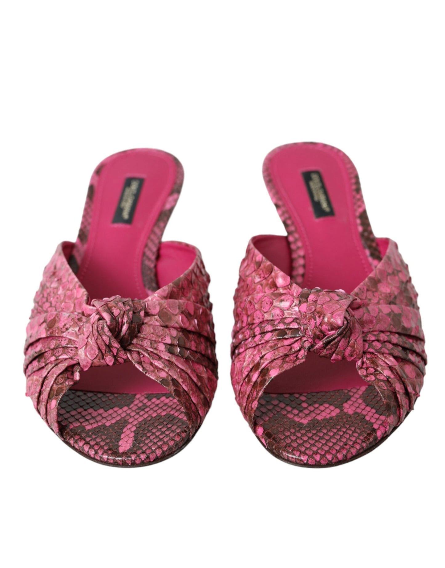 Zapatos destalonados Dolce & Gabbana de tacón bajo en piel exótica rosa