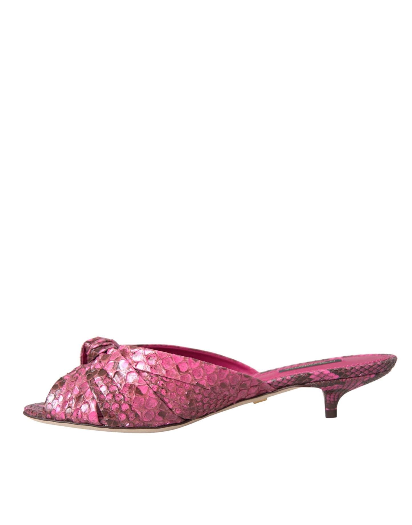 Zapatos destalonados Dolce & Gabbana de tacón bajo en piel exótica rosa