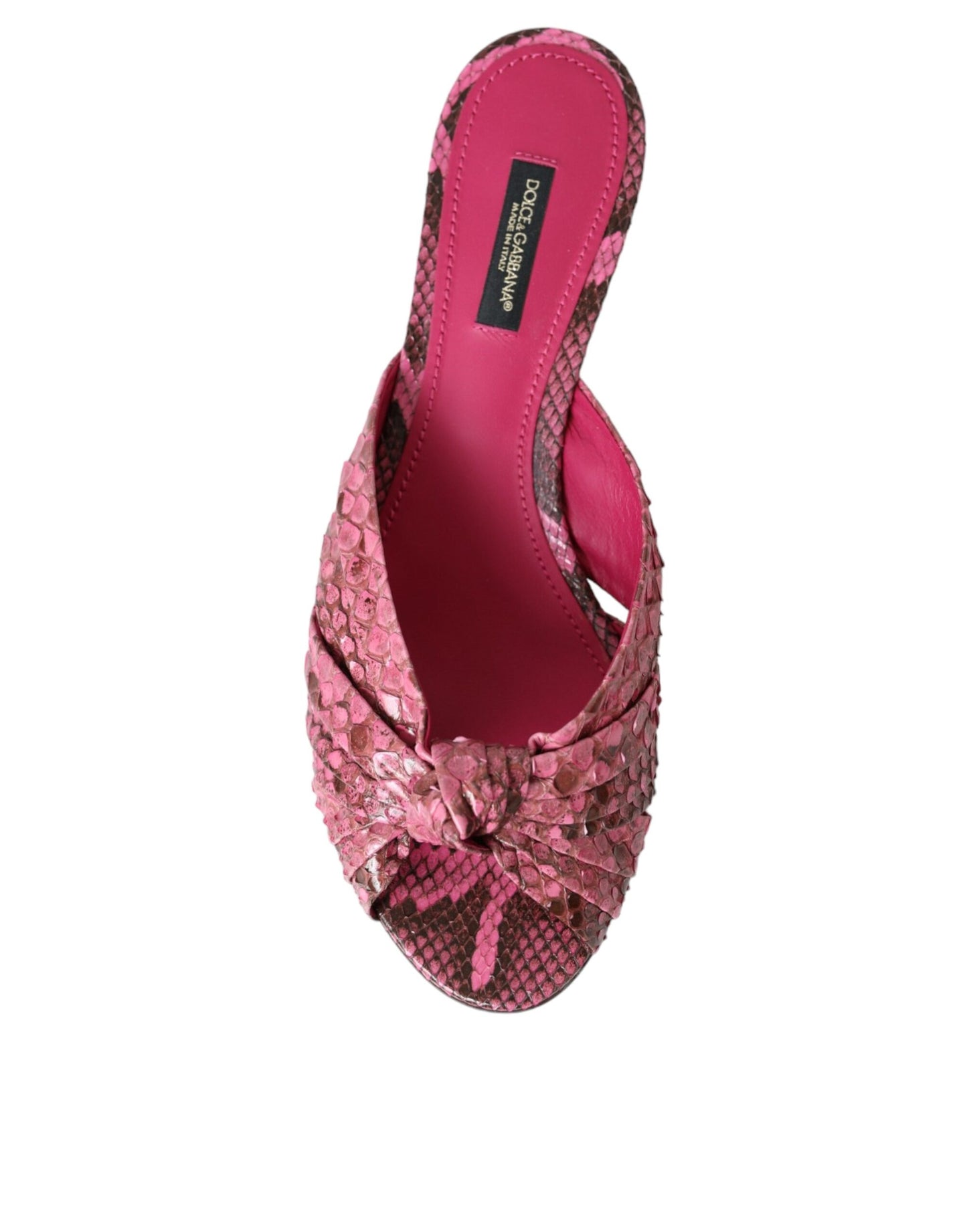 Zapatos destalonados Dolce & Gabbana de tacón bajo en piel exótica rosa