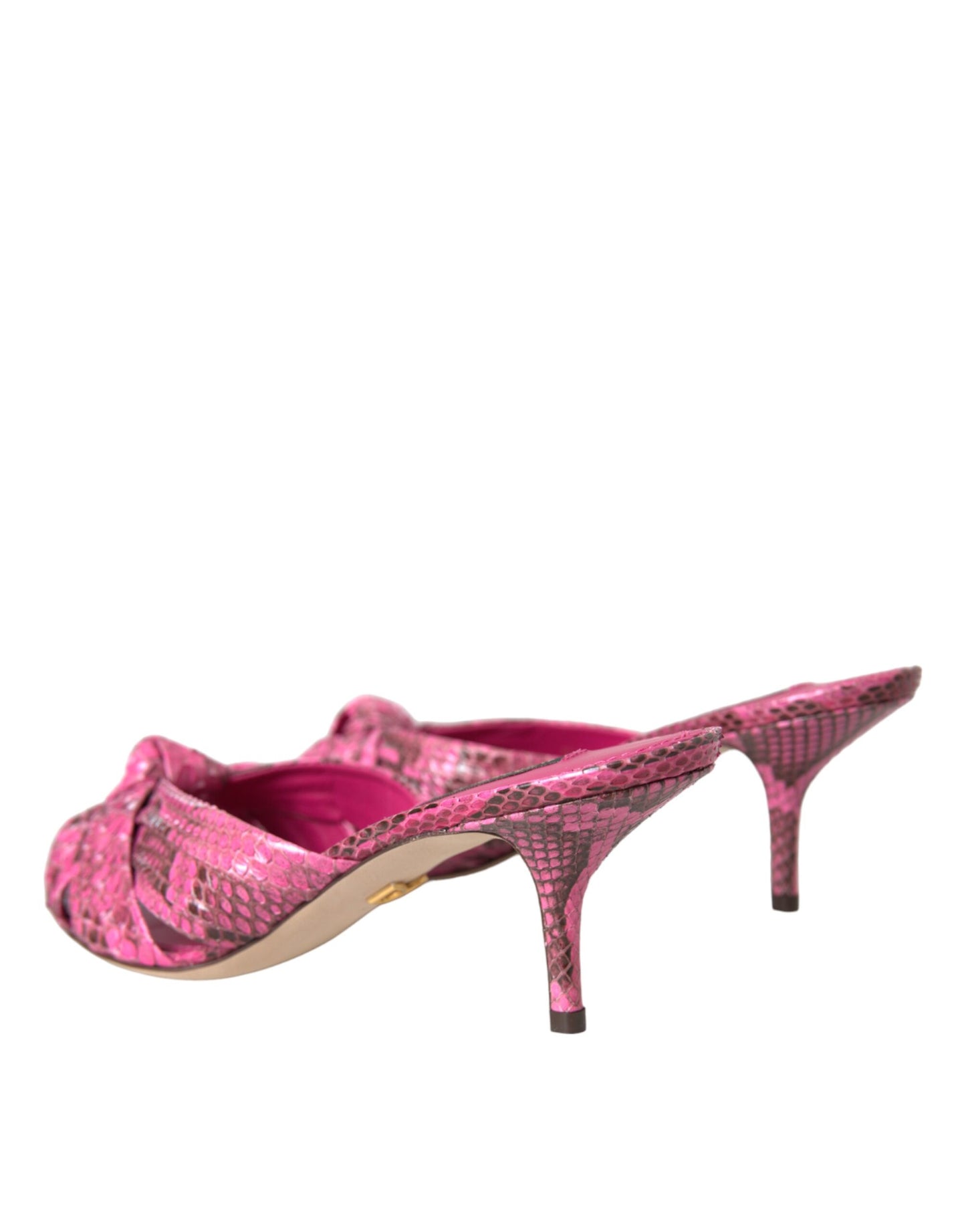Zapatos destalonados Dolce & Gabbana de tacón bajo en piel exótica rosa