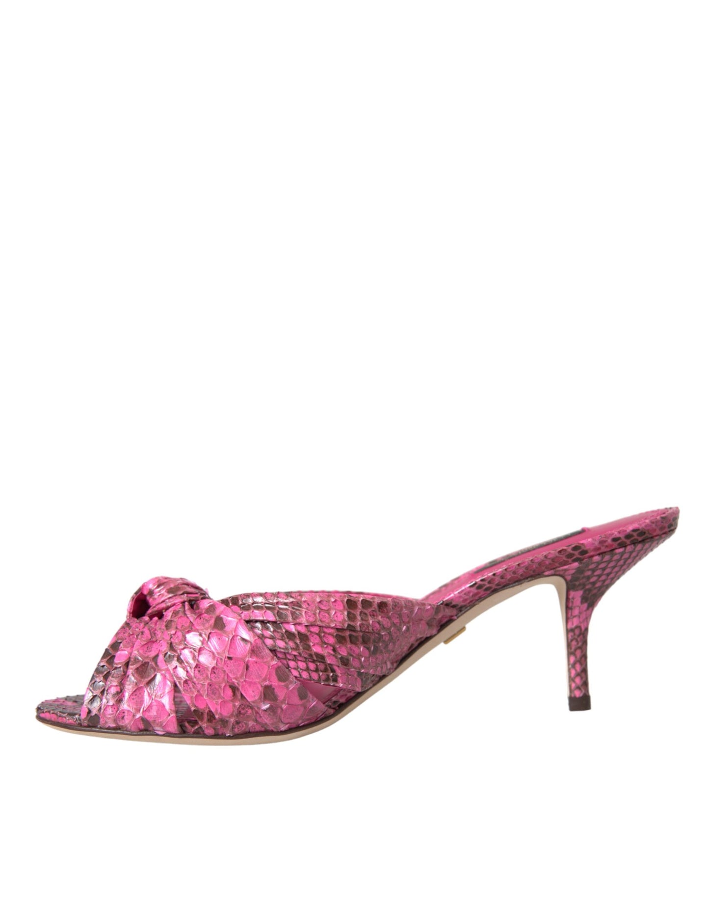 Zapatos destalonados Dolce & Gabbana de tacón bajo en piel exótica rosa
