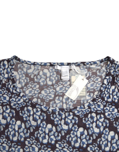 Top lencero de manga larga de encaje floral azul Just Cavalli