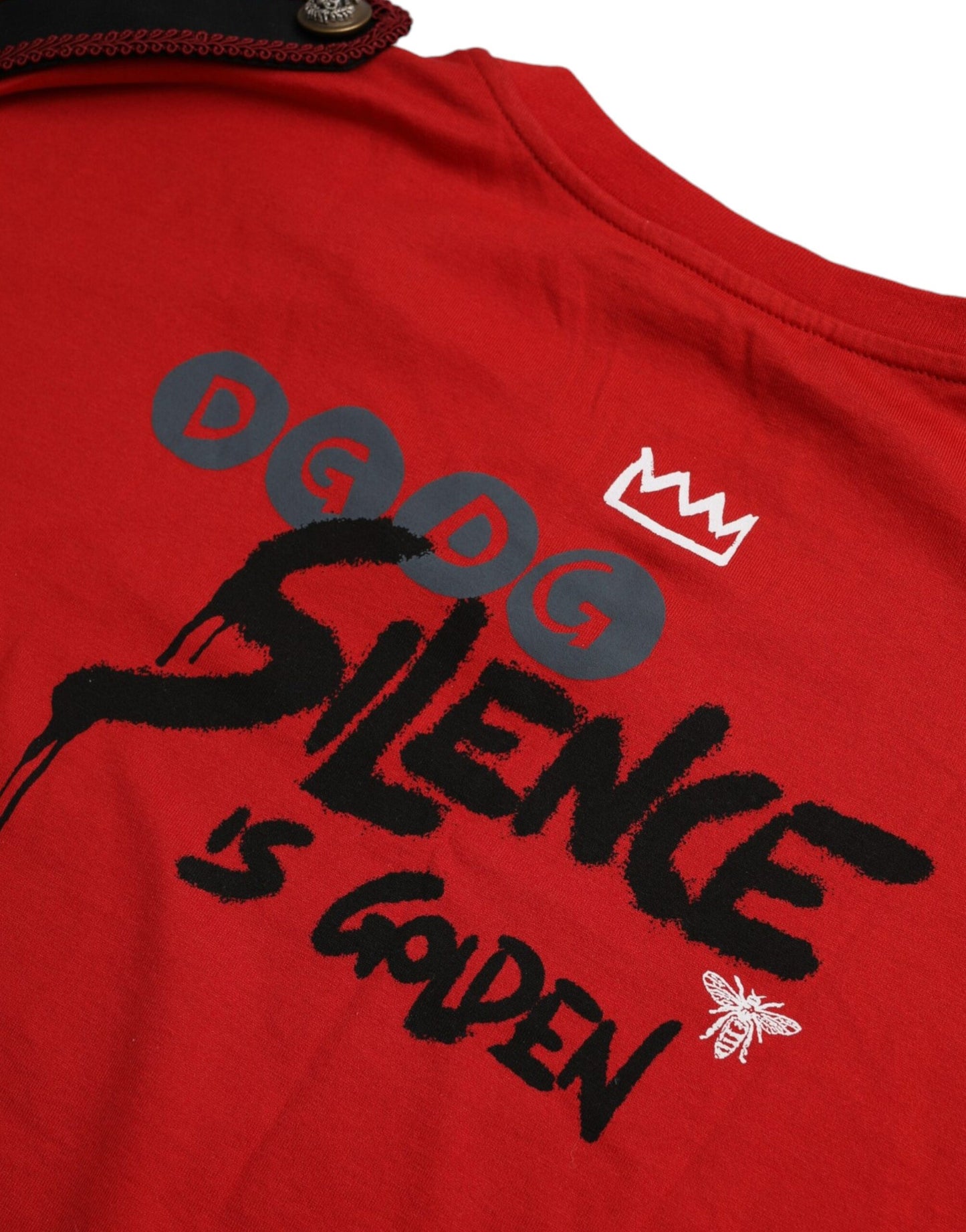 Camiseta Dolce & Gabbana de Algodón Rojo con Cuello Redondo y Estampado Gráfico