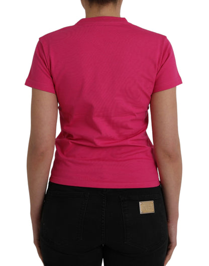 Camiseta Balenciaga Rosa de Algodón con Cuello Redondo y Manga Corta