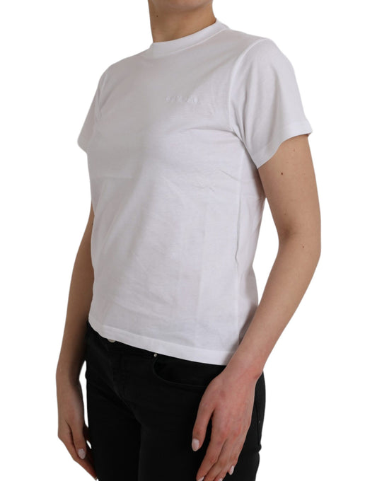 Camiseta Balenciaga de Algodón Blanca de Cuello Redondo y Manga Corta