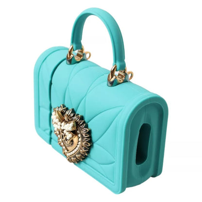 Funda de AirPods de silicona turquesa con forma de corazón Devotion de Dolce & Gabbana