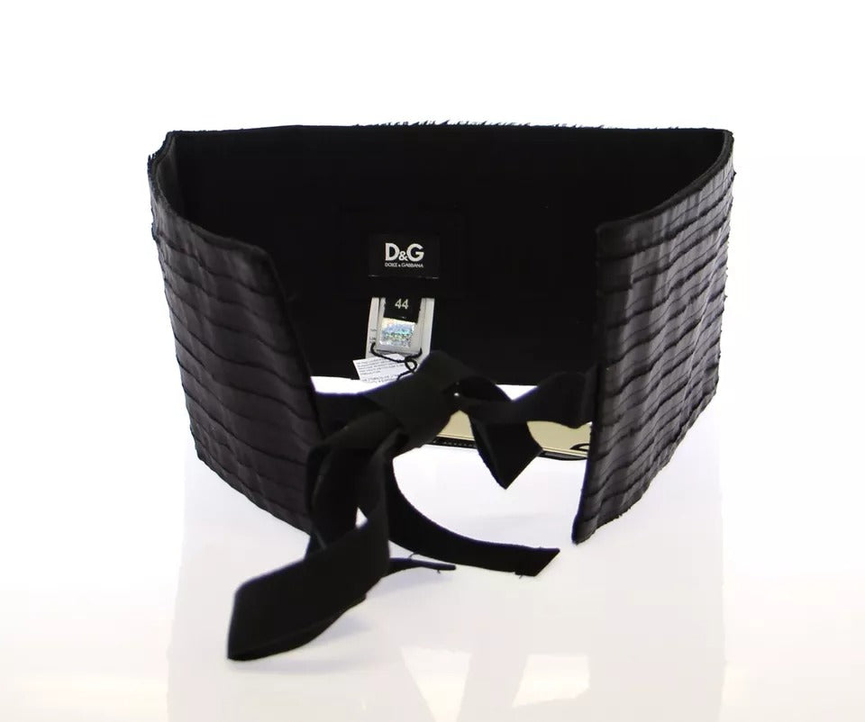 Dolce & Gabbana Fajín de seda negro para mujer