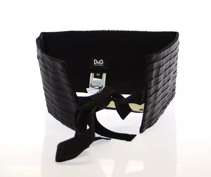 Dolce & Gabbana Fajín de seda negro para mujer