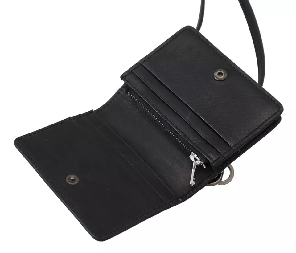 Cartera para mujer con bandolera y diseño de cuero negro Dolce & Gabbana