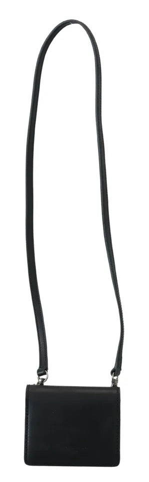 Cartera para mujer con bandolera y diseño de cuero negro Dolce & Gabbana