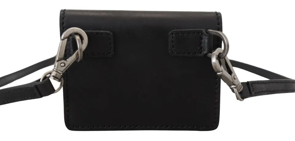 Cartera para mujer con bandolera y diseño de cuero negro Dolce & Gabbana