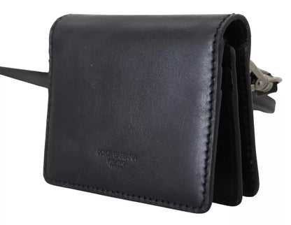 Cartera para mujer con bandolera y diseño de cuero negro Dolce & Gabbana