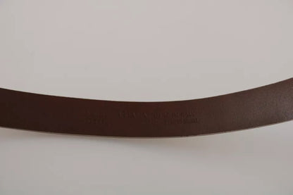 Cinturón de cuero Dolce & Gabbana color crema beige con hebilla dorada