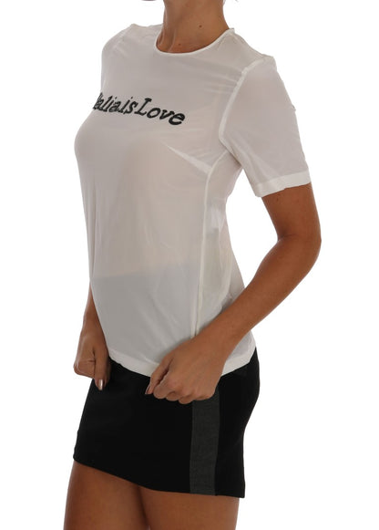 Dolce & Gabbana Blusa/camiseta de seda blanca ITALIA IS LOVE