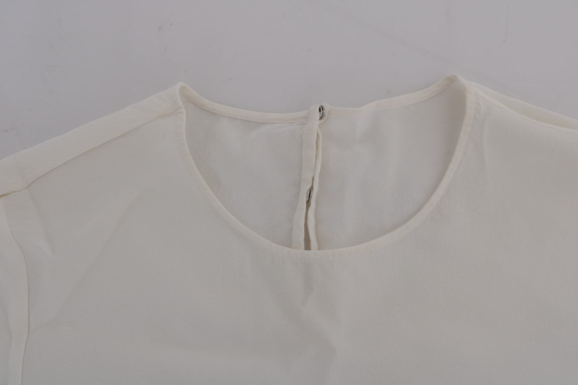 Dolce & Gabbana Blusa/camiseta de seda blanca ITALIA IS LOVE
