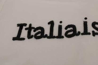 Dolce & Gabbana Blusa/camiseta de seda blanca ITALIA IS LOVE