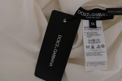 Dolce & Gabbana Blusa/camiseta de seda blanca ITALIA IS LOVE