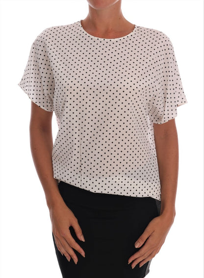 Camiseta de seda blanca con lunares de Dolce & Gabbana