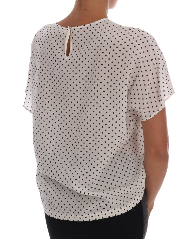 Camiseta de seda blanca con lunares de Dolce & Gabbana