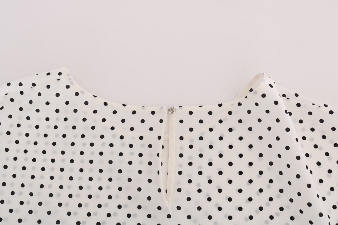 Camiseta de seda blanca con lunares de Dolce & Gabbana