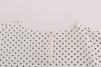 Camiseta de seda blanca con lunares de Dolce & Gabbana