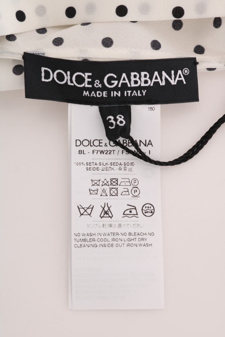 Camiseta de seda blanca con lunares de Dolce & Gabbana