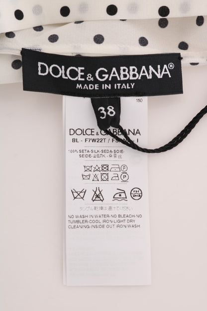 Camiseta de seda blanca con lunares de Dolce & Gabbana