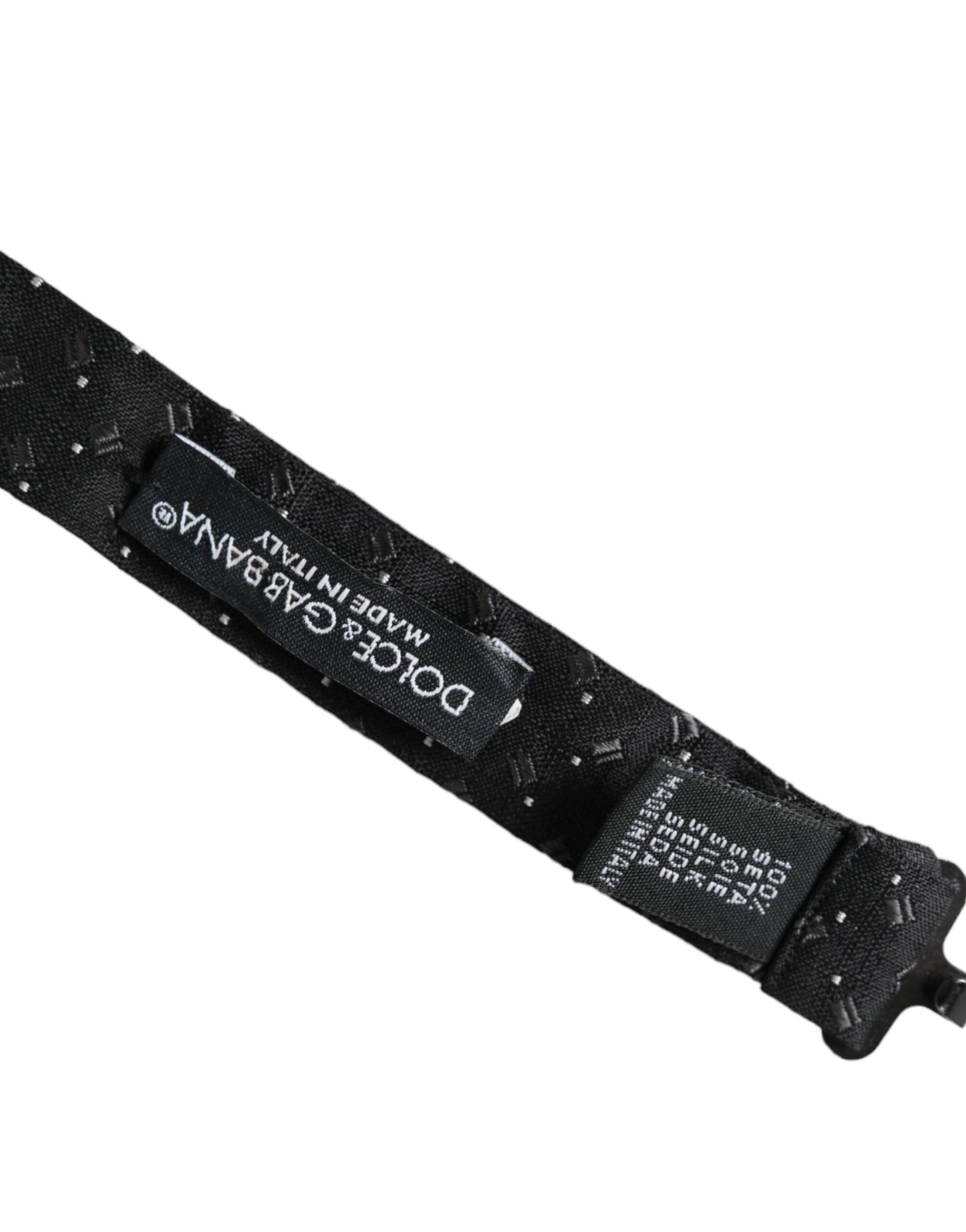 Pajarita de hombre Papillon ajustable de seda negra con estampado Dolce & Gabbana