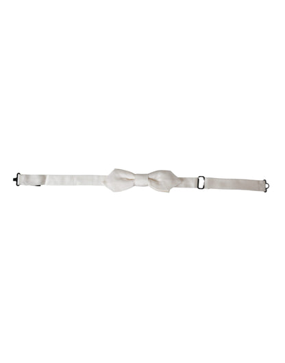 Pajarita de hombre Dolce & Gabbana de seda blanca con cuello ajustable
