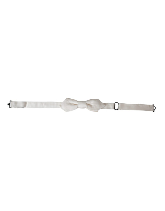 Pajarita de hombre Dolce & Gabbana de seda blanca con cuello ajustable