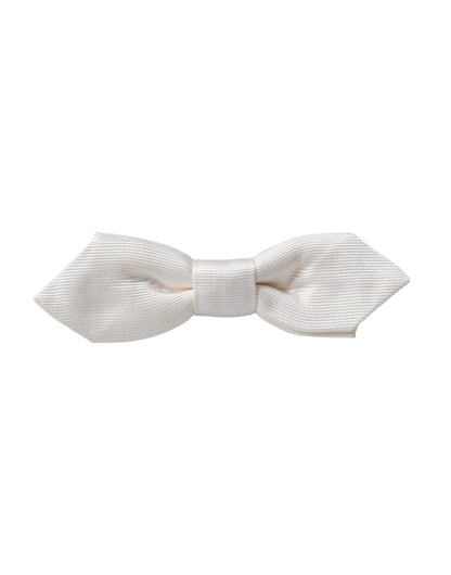 Pajarita de hombre Dolce & Gabbana de seda blanca con cuello ajustable