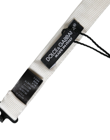 Pajarita de hombre Dolce & Gabbana de seda blanca con cuello ajustable
