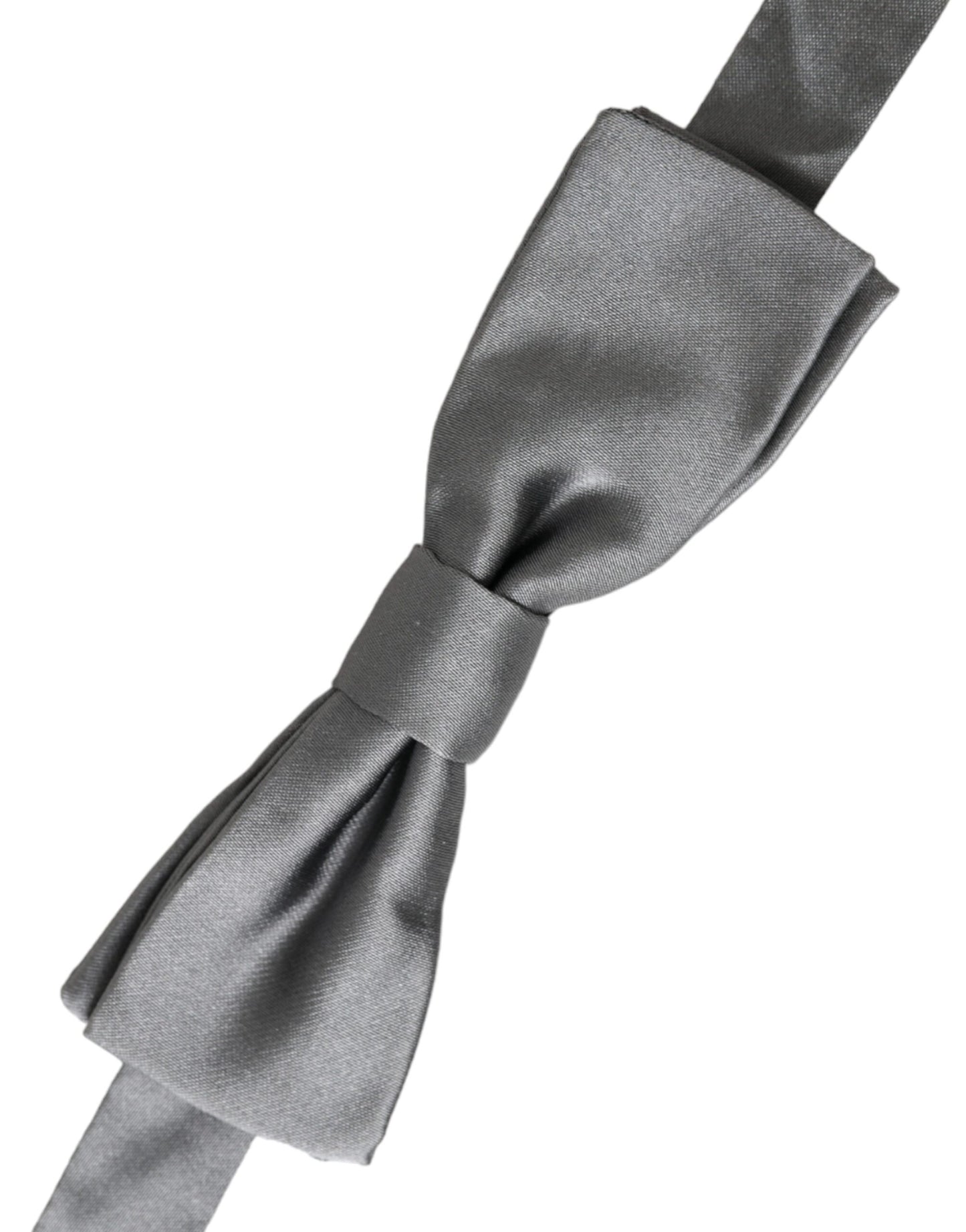 Pajarita de hombre Dolce & Gabbana de seda satinada gris ajustable