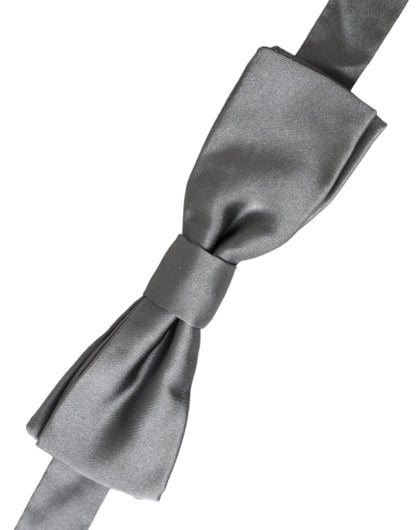 Pajarita de hombre Dolce & Gabbana de seda satinada gris ajustable