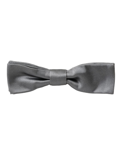 Pajarita de hombre Dolce & Gabbana de seda satinada gris ajustable