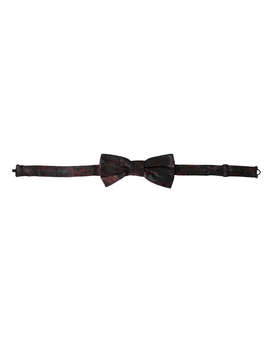 Pajarita de hombre Dolce & Gabbana roja y negra con estampado floral, ajustable para el cuello