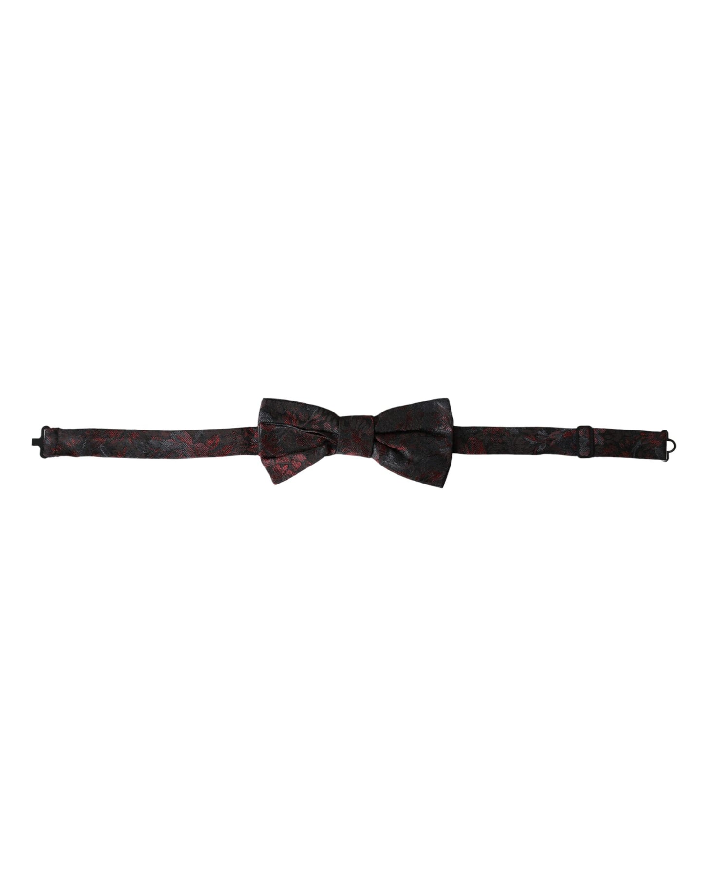 Pajarita de hombre Dolce & Gabbana roja y negra con estampado floral, ajustable para el cuello