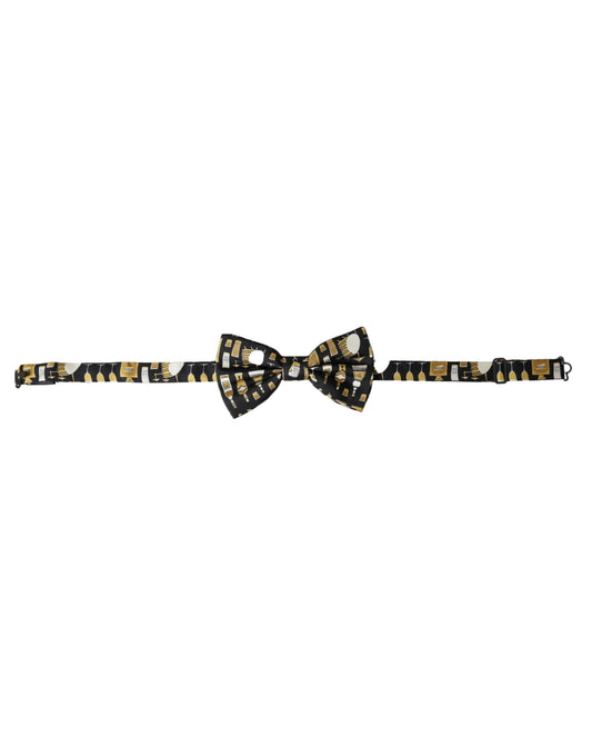 Pajarita para hombre Dolce & Gabbana de seda negra con cuello ajustable
