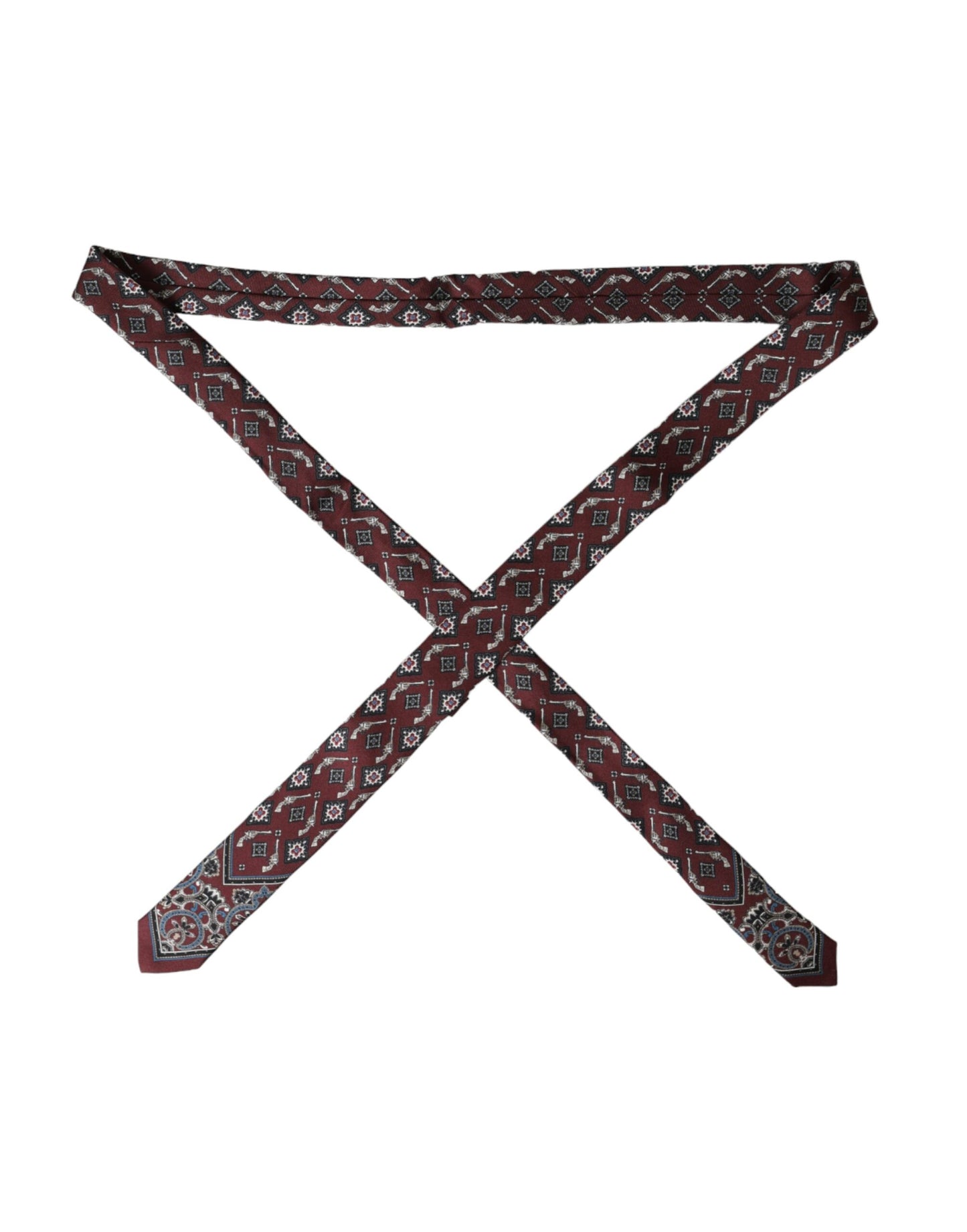 Corbata ajustable de seda 100 % estampada burdeos para hombre Dolce & Gabbana