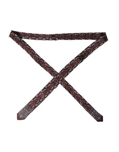 Corbata ajustable de seda 100 % estampada burdeos para hombre Dolce & Gabbana
