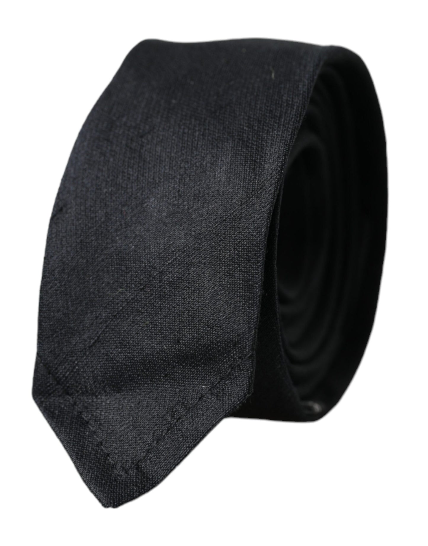 Corbata ajustable 100 % seda negra lisa de Dolce & Gabbana