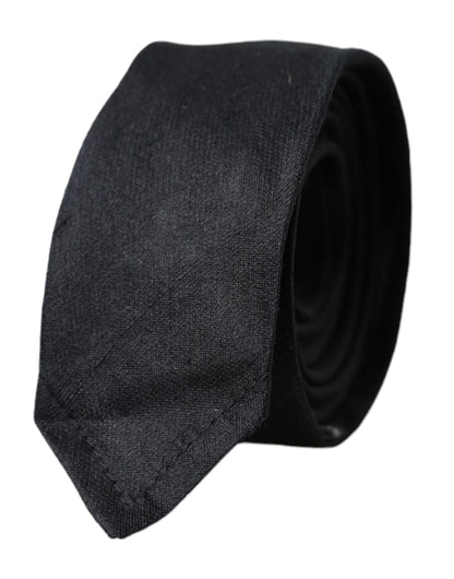 Corbata ajustable 100 % seda negra lisa de Dolce & Gabbana