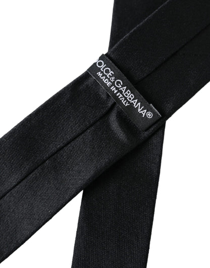 Corbata ajustable 100 % seda negra lisa de Dolce & Gabbana