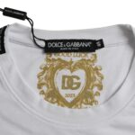 Camiseta de manga corta y cuello redondo de algodón blanco de Dolce & Gabbana