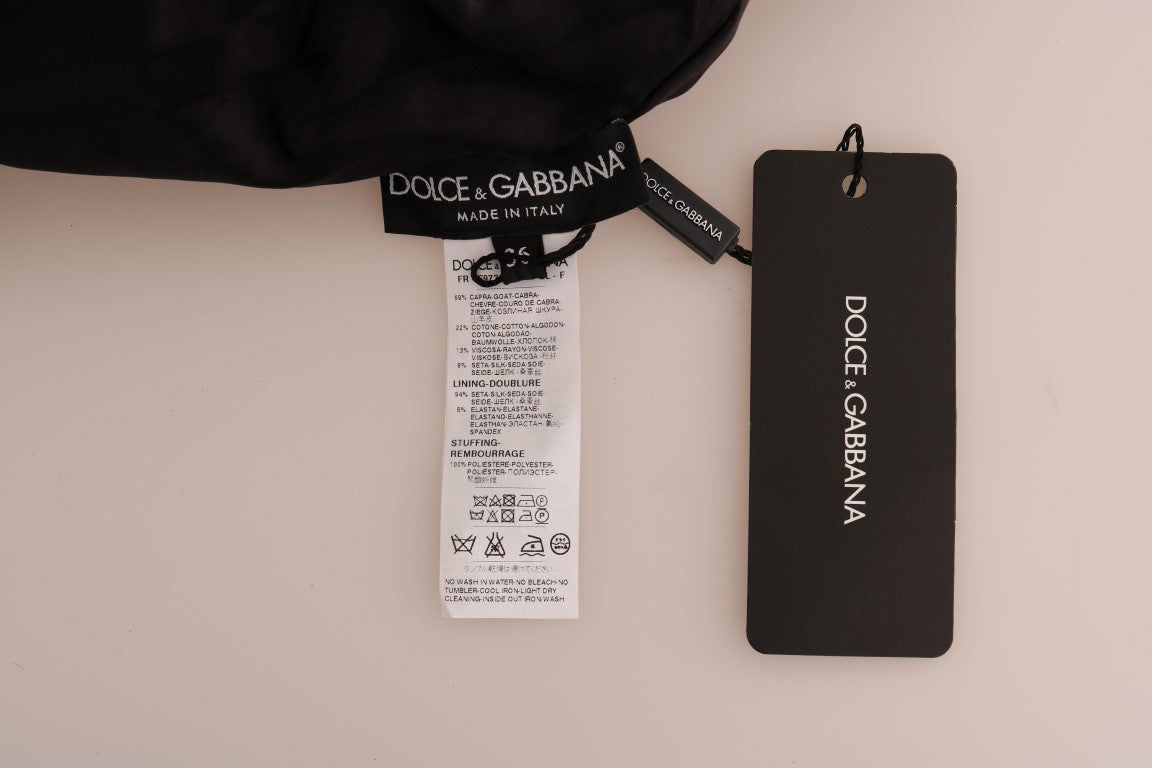 Suéter Dolce & Gabbana de Cremallera en Brocado Floral de Piel Negro