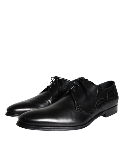 Zapatos de vestir tipo derby para hombre de piel de becerro negra Dolce & Gabbana
