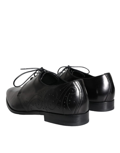 Zapatos de vestir tipo derby para hombre de piel de becerro negra Dolce & Gabbana